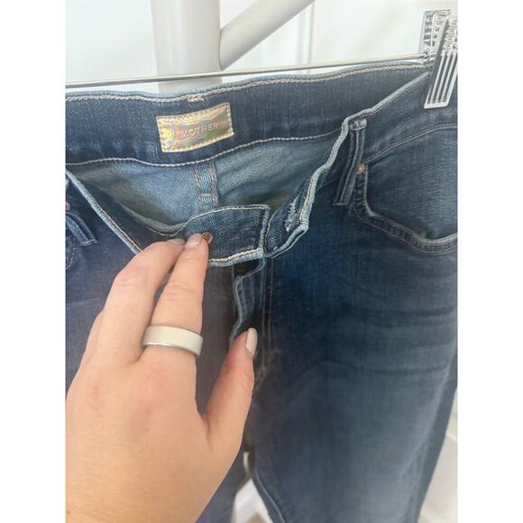 Mother The Insider Crop Step Fray Jeans Girl Crush Size 32 - Picture 4 of 12